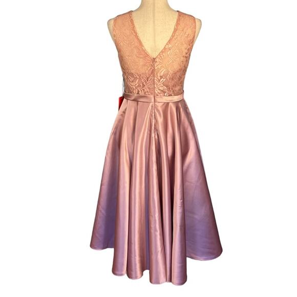 JJs House A-Line Asymmetrical Lace Satin Special Occasion Dress Pink J16 NWT - Picture 5 of 7